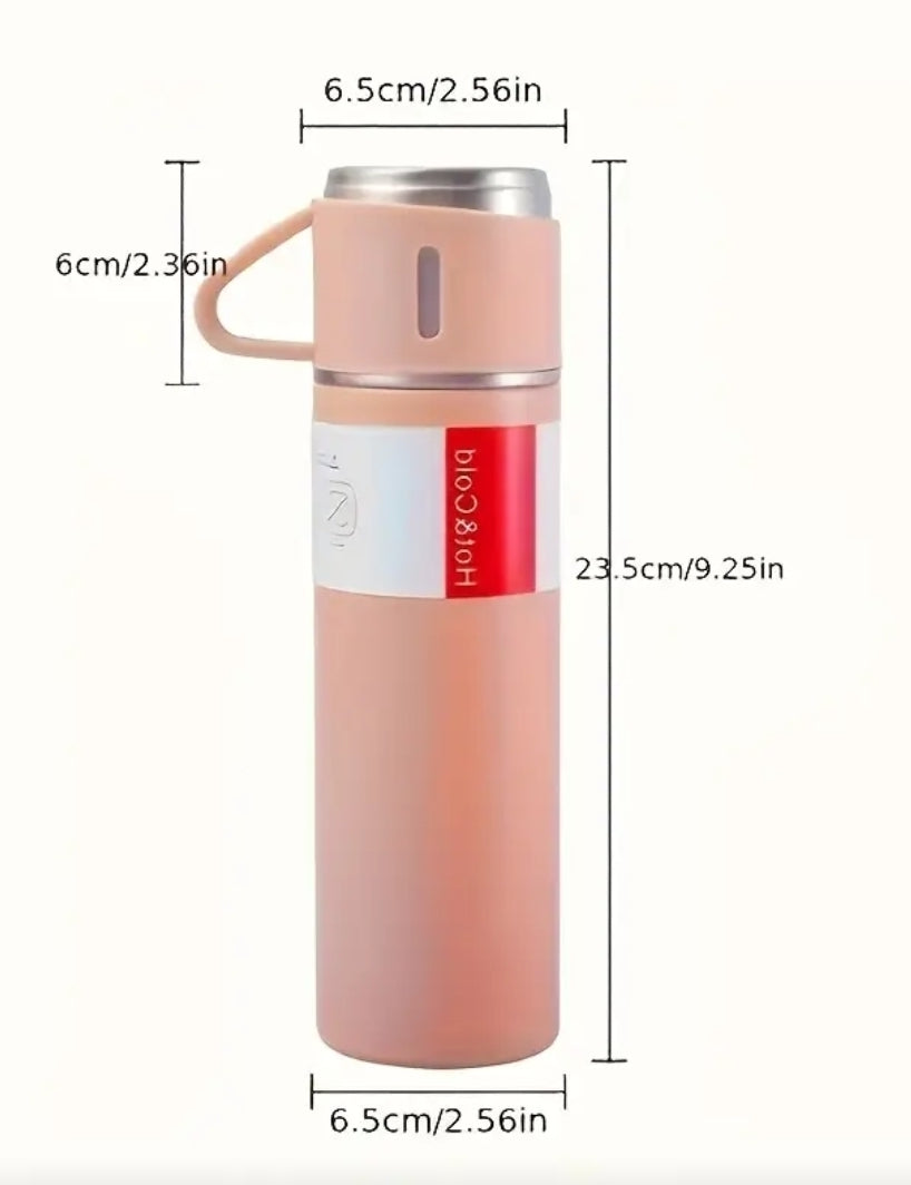 Steel Vaccum Bottle Set- Hot & cold drinks for up to 12 hours