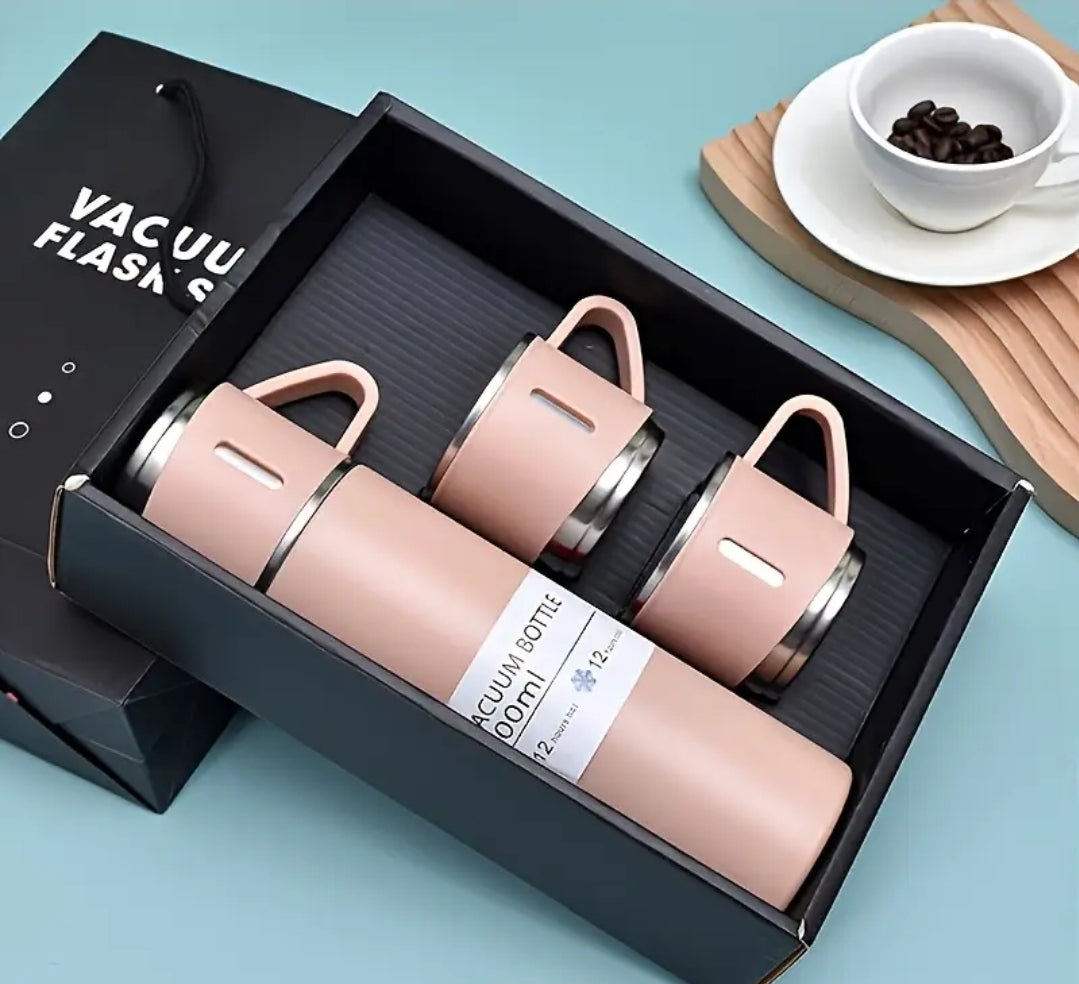 Steel Vaccum Bottle Set- Hot & cold drinks for up to 12 hours