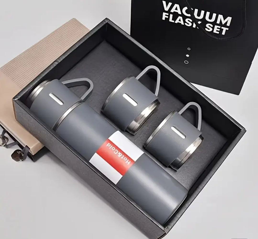 Steel Vaccum Bottle Set- Hot & cold drinks for up to 12 hours